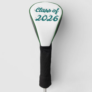 Class of 2026 green script graduation golf head cover