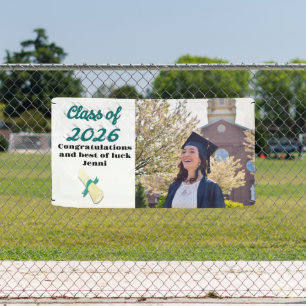 Class of 2026 green script graduation photo banner