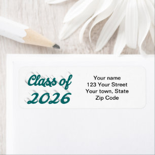 Class of 2026 green script graduation return address label