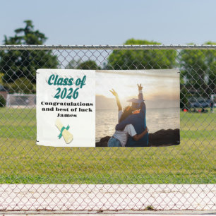 Class of 2026 green text graduation photo banner