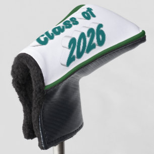 Class of 2026 green typography graduation golf head cover