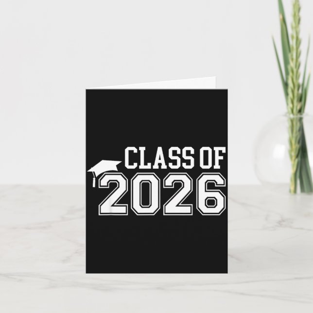 Class of 2026 high school senior graduation cap card (Front)
