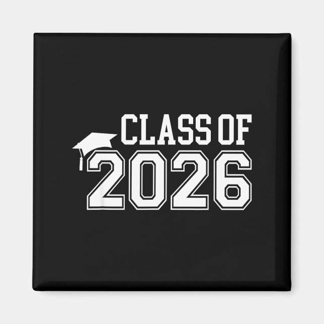 Class of 2026 high school senior graduation cap magnet (Front)