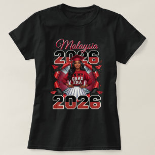 Class of 2026 In My Grad Era Black Girl Red Black T-Shirt