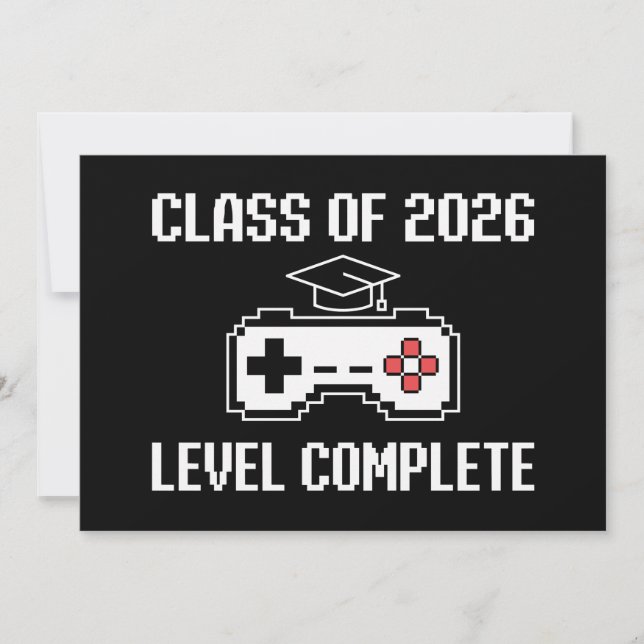 Class Of 2026 Level Complete Gaming Graduation Invitation (Front)