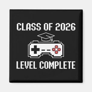 Class Of 2026 Level Complete Gaming Graduation Magnet