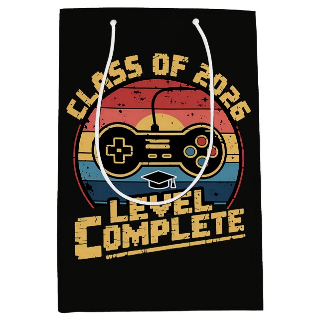 Class Of 2026 Level Complete Medium Gift Bag (Front)