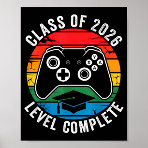 Class of 2026 level complete video gamer senior poster