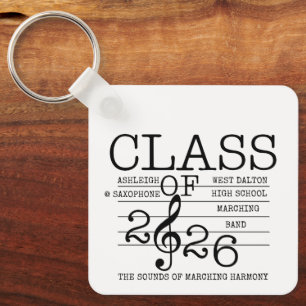 Class of 2026 Marching Band Graduate Inspirational Key Ring