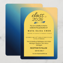 Class of 2026 Modern Arch Graduation Party Invitat