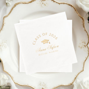 Class of 2026 Modern Simple Graduation party Foil Napkins