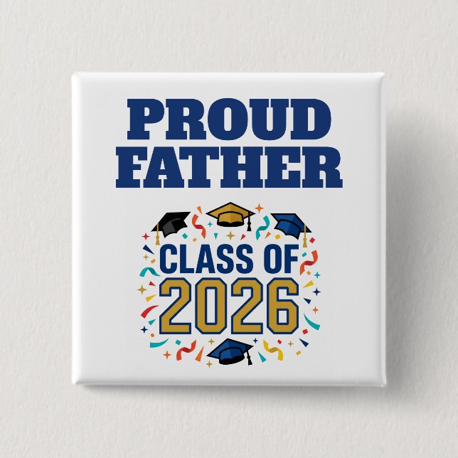 Class of 2026 Party 15 Cm Square Badge (Front)