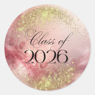 Class of 2026 - Pink & Gold Sparkle Stickers