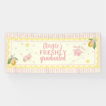 Class of 2026 Pink Lemon Graduation Party Banner
