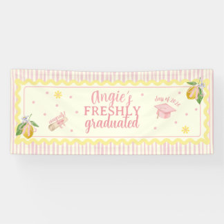 Class of 2026 Pink Lemon Graduation Party Banner