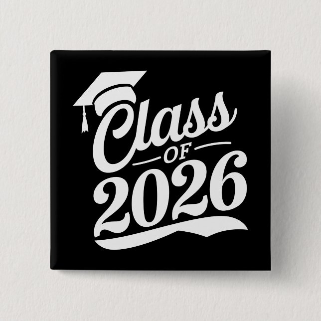 Class Of 2026 Proud Graduate Graduation 15 Cm Square Badge (Front)