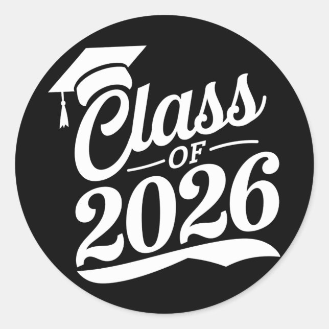 Class Of 2026 Proud Graduate Graduation Classic Round Sticker (Front)