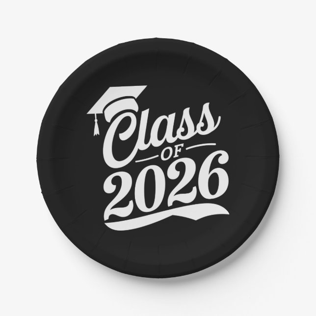 Class Of 2026 Proud Graduate Graduation Paper Plate (Front)