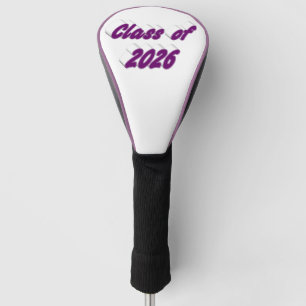 Class of 2026 purple typography graduation golf head cover
