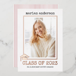 Class of 2026 rose gold foil graduation photo foil