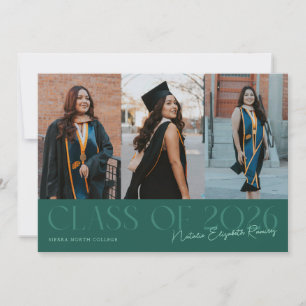 Class of 2026 Script Name Green Grad Photo Announcement