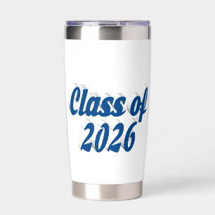 Class of 2026 sea blue text graduation insulated tumbler