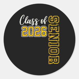 Class of 2026 senior 26 high school graduation classic round sticker