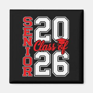 Class Of 2026 Senior 26 Red Graduation Graduate Magnet