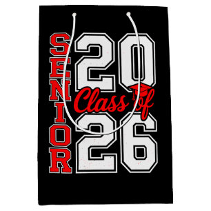 Class Of 2026 Senior 26 Red Graduation Graduate Medium Gift Bag