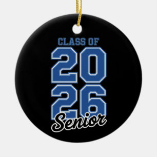 Class Of 2026 Senior Blue Graduation Graduate Ceramic Ornament