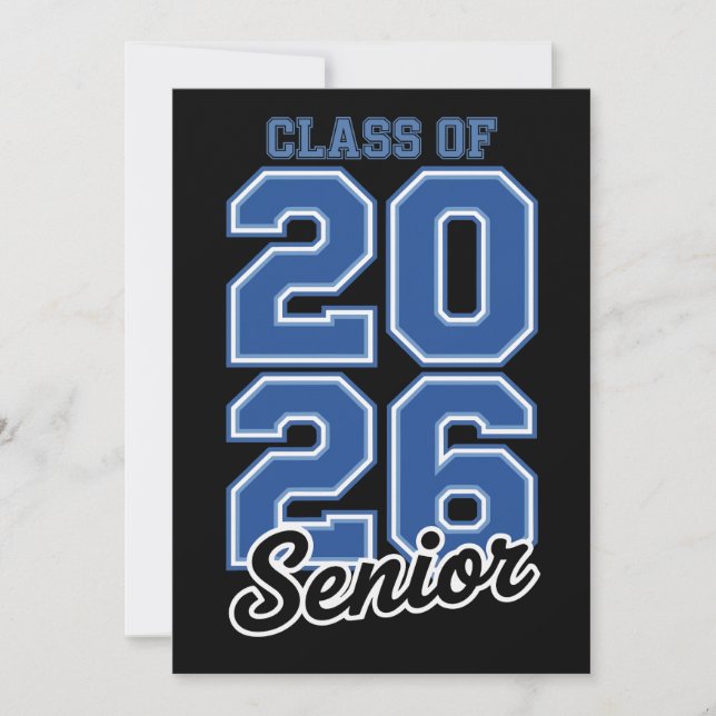 Class Of 2026 Senior Blue Graduation Graduate Invitation (Front)