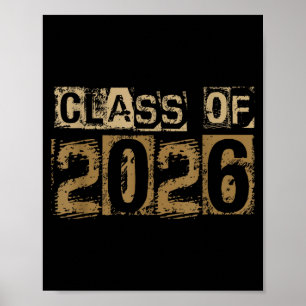 Class of 2026 senior graduation vintage poster