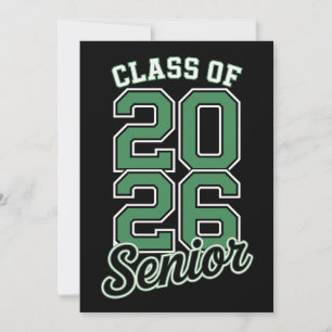 Class Of 2026 Senior Green Graduation Graduate Invitation