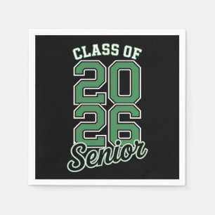 Class Of 2026 Senior Green Graduation Graduate Napkin
