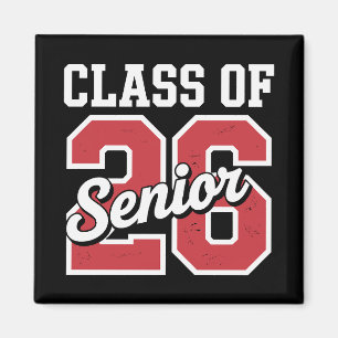 Class Of 2026 Senior Red Graduation 26 Graduate Magnet