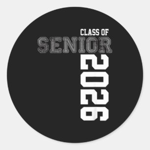 Class of 2026 senior year 26 graduation classic round sticker