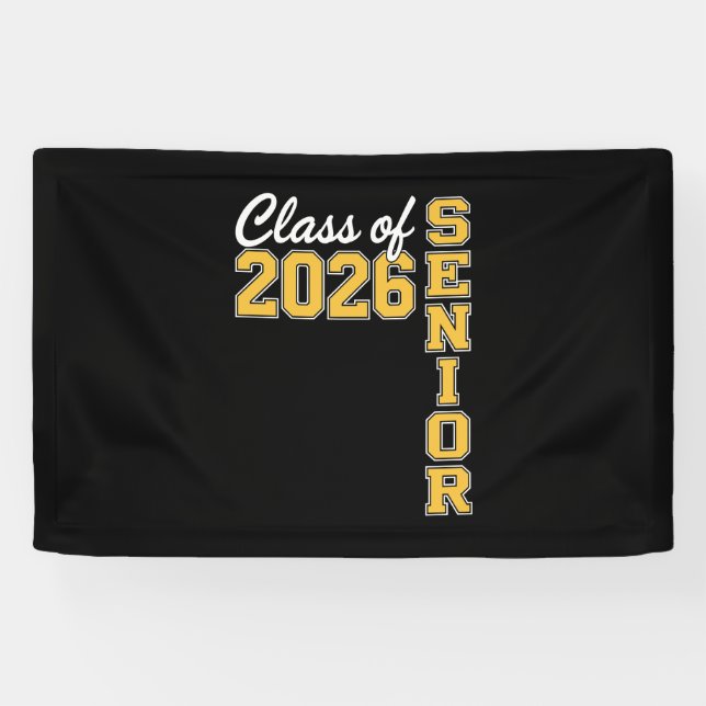 Class Of 2026 Senior Yellow Graduation Graduate Banner (Horizontal)