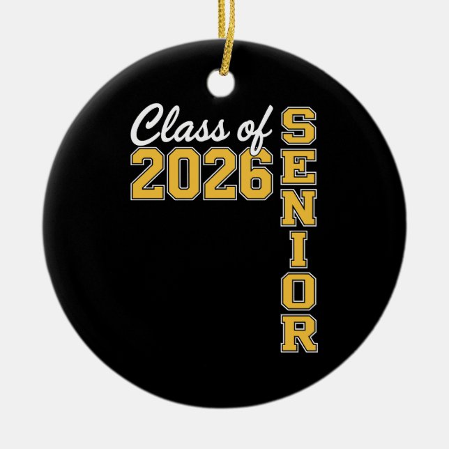 Class Of 2026 Senior Yellow Graduation Graduate Ceramic Ornament (Front)