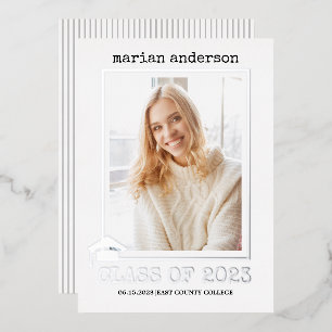 Class of 2026 silver foil graduation photo foil