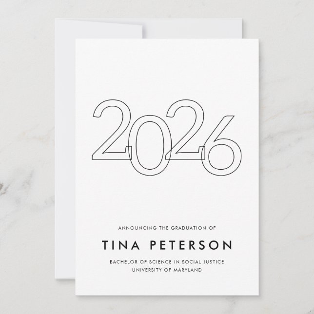 Class of 2026 Simple Graduation Announcement (Front)