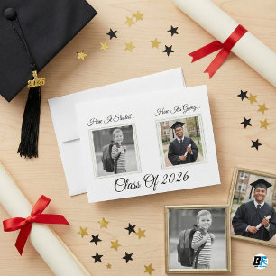 Class of 2026 Then and Now Photo Graduation Card