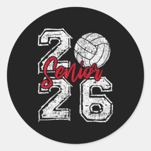 Class of 2026 volleyball senior 2026 graduation classic round sticker
