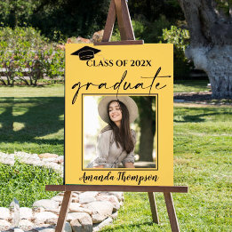 Class Of 2026 Yellow Photo Graduate Announcement Print