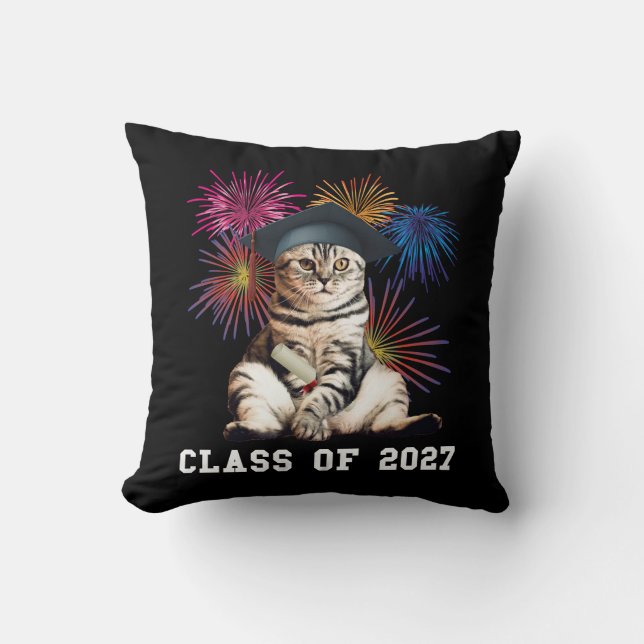 Class of 2027 Cat Lover Cushion (Front)