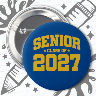 Class of 2027 High School Graduation Senior 2027 6 Cm Round Badge