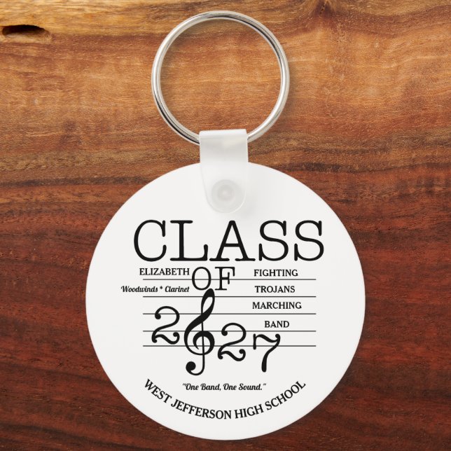 Class of 2027 Marching Band Graduation Key Ring (Front)