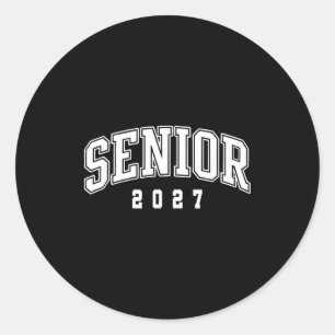 Class of 2027 senior year college school graduatio classic round sticker