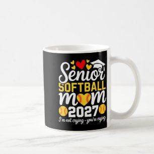 Class of 2027 softball mum senior graduation coffee mug