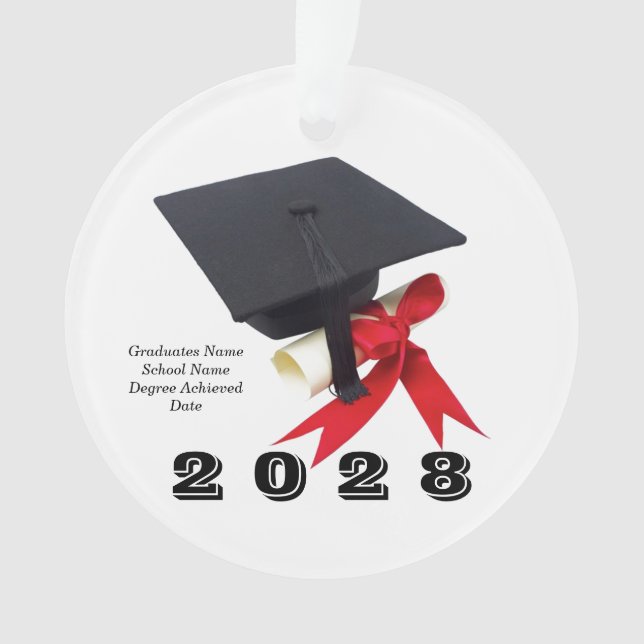 Class of 2028 Graduation Day by Janz Ornament (Front)