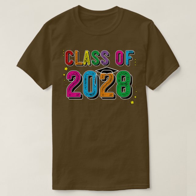 Class Of 2028 Grow With Me Graduation Senior T-Shirt (Design Front)